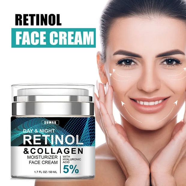 Crème Visage au Collagène avec Rétinol et Acide Hyaluronique – Hydratant Anti-Âge Jour & Nuit