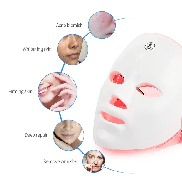Masque LED Visage Rechargeable | Soin Professionnel Anti-Âge et Éclat