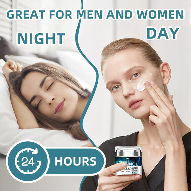 Crème Visage au Collagène avec Rétinol et Acide Hyaluronique – Hydratant Anti-Âge Jour & Nuit