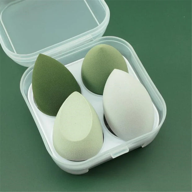 Éponges de Maquillage Douces – Lot de 4 avec Boîte de Rangement | Blender Beauty Egg