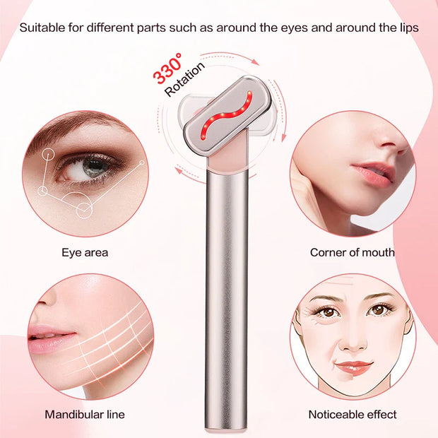 Skincare Wand EMS – Appareil Lifting Visage & Cou par Microcourants & Lumière Rouge