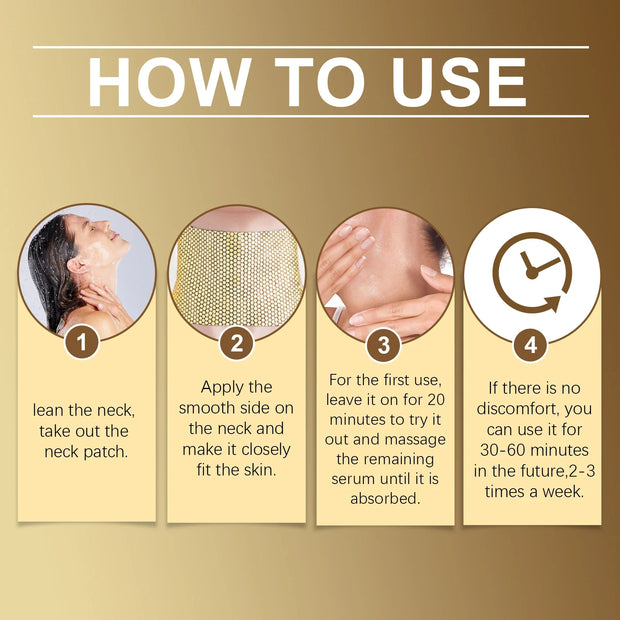 24K Gold Collagen Neck Patch | Patchs Cou Raffermissants Or et Rétinol
