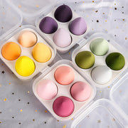 Éponges de Maquillage Douces – Lot de 4 avec Boîte de Rangement | Blender Beauty Egg