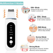 Appareil de Nettoyage Visage Ultrasonique – 5 Modes, LED Rouge & Bleue, Exfoliation et Lifting