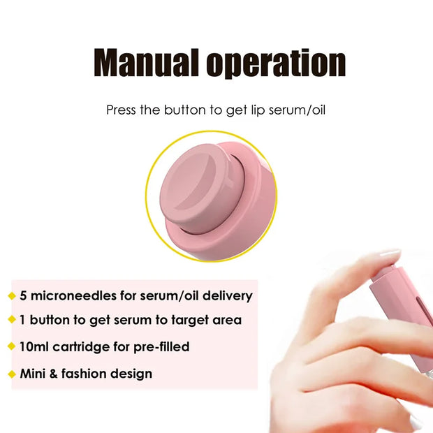 Derma Roller Titanium – Soin Spécifique pour les Lèvres, Stimulation et Applicateur de Sérum