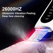 Appareil de Nettoyage Visage Ultrasonique – 5 Modes, LED Rouge & Bleue, Exfoliation et Lifting