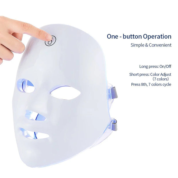 Masque LED Visage Rechargeable | Soin Professionnel Anti-Âge et Éclat