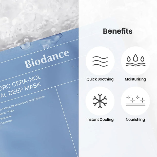 BIODANCE Hydro Cera-Nol Real Deep Mask – Masque Apaisant et Renforçant